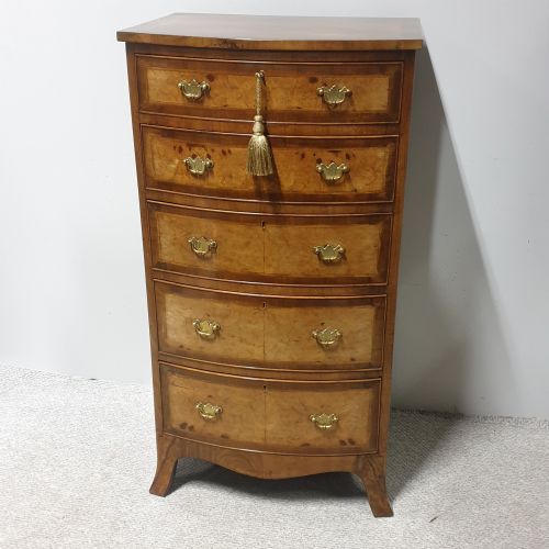 Tall Bow Front Chest of Drawers