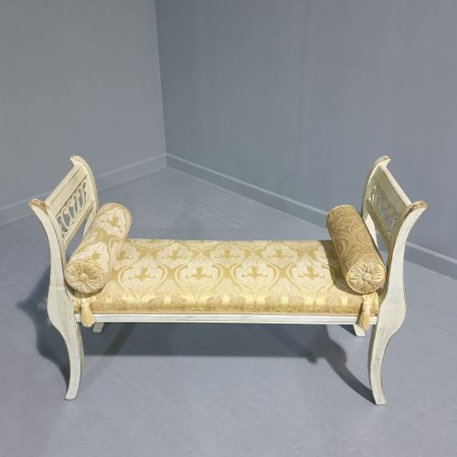 Pretty French Painted Window Duet Stool