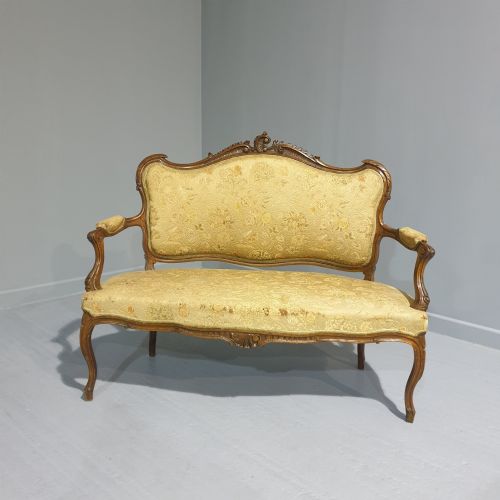 Small French Walnut Two Seat Sofa
