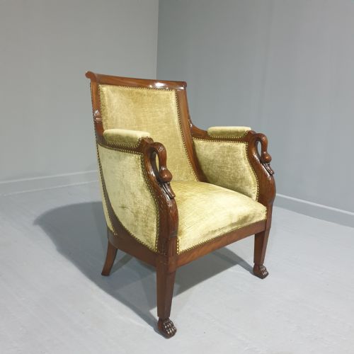 Fabulous French Mahogany Library Chair