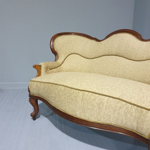 fig 1. Superb Newly Upholstered Victorian Mahogany Sofa