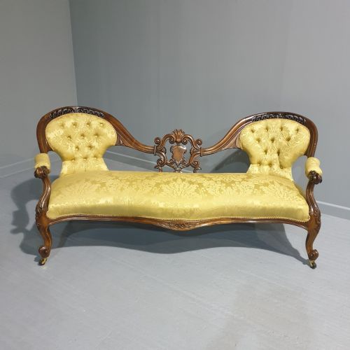 Outstanding Mahogany Cameo Backed Sofa