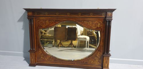 Outstanding Mahogany Overmantle Mirror