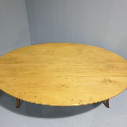 LARGE FRENCH FRUITWOOD AND PINE FARMHOUSE KITCHEN TABLE - ADDITIONAL PHOTO 2