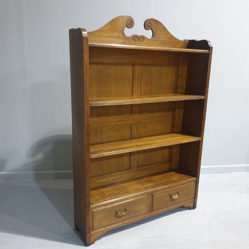 VICTORIAN OAK OPEN ADJUSTABLE BOOKCASE - ADDITIONAL PHOTO 1