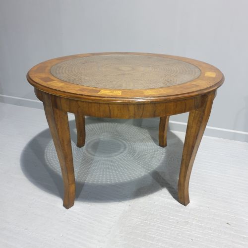 Walnut and Bergere  Dining Table