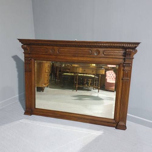 Superb Oak Overmantle Mirror by James Shoolbred