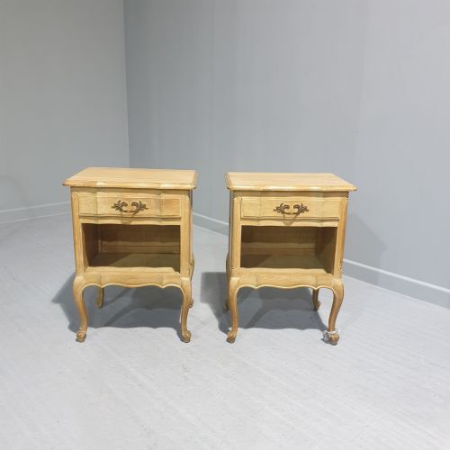 Pair French Pine Bedside Lamp Cabinets