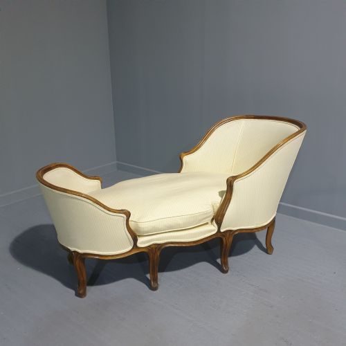 French Walnut Double Chaise Lounge