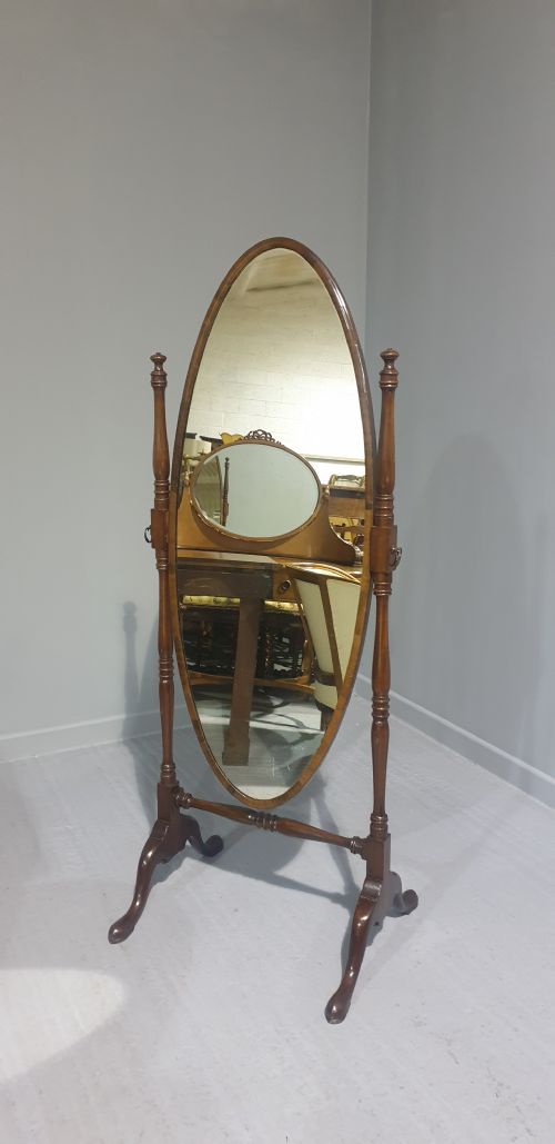 Very Nice Mahogany Cheval Mirror