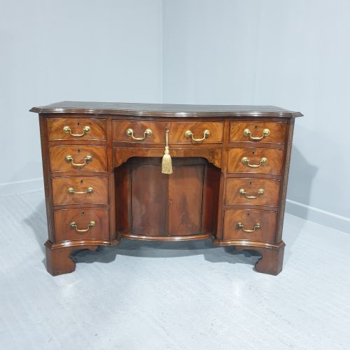 Outstanding Serpentine Mahogany Desk