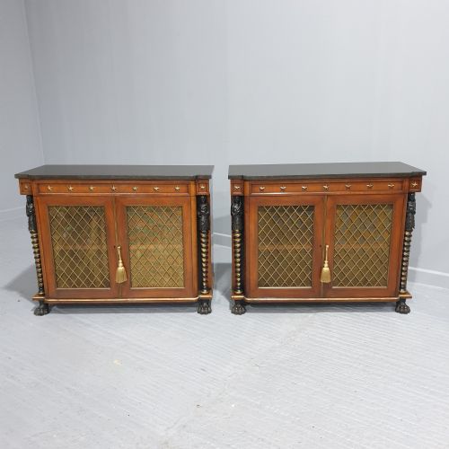 Superb Pair Regency Mahogany Cabinets