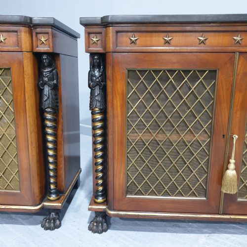 fig 1. Superb Pair Regency Mahogany Cabinets