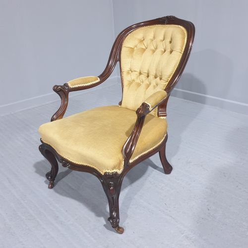 Wonderful Mahogany Show Frame Library Armchair