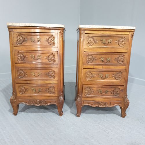 Superb Pair French Walnut  Bedside Chests of Drawers