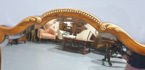 WALNUT AND PARCEL GILT OVERMANTLE MIRROR - ADDITIONAL PHOTO 4