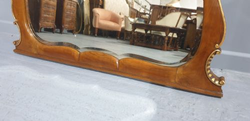 WALNUT AND PARCEL GILT OVERMANTLE MIRROR - ADDITIONAL PHOTO 6