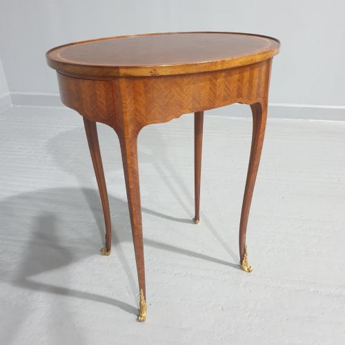Superb French Parquetry Lamp Table