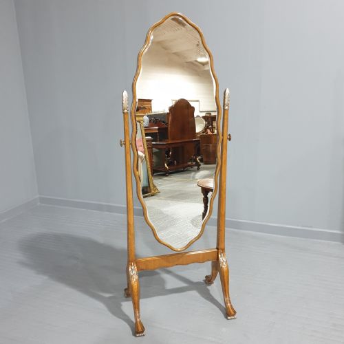 Superb Walnut Cheval Mirror