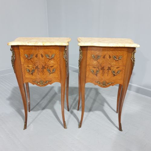 Oversized French Marquetry Bedside Chest of Drawers