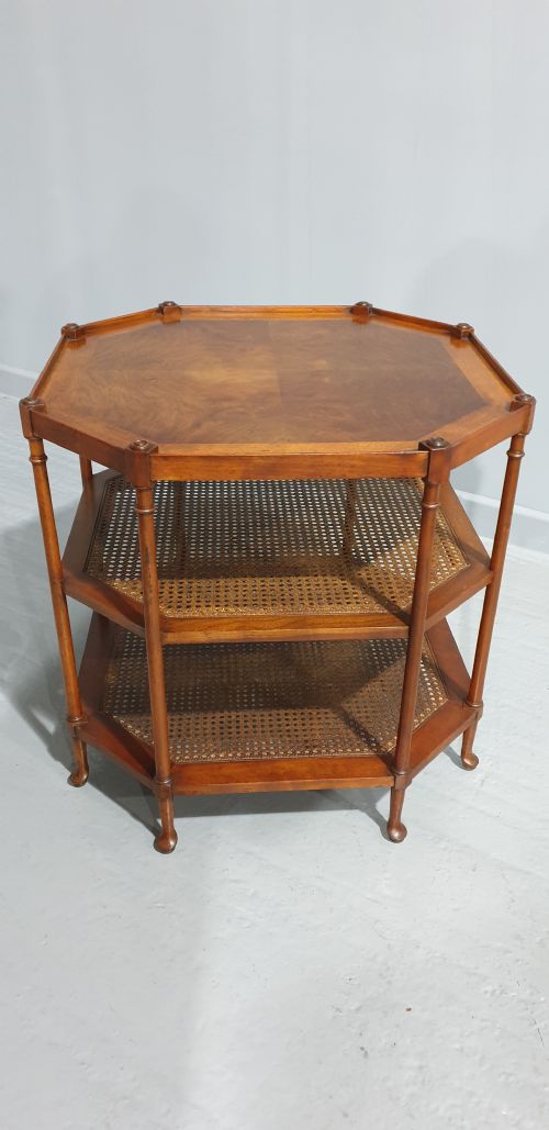 fig 1. Walnut and Bergere Lamp Coffee Table