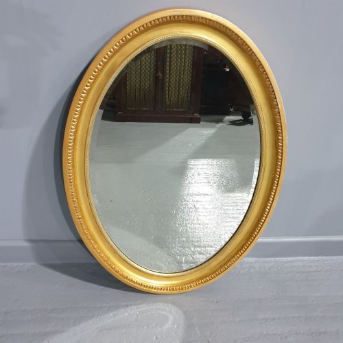 Very Nice Edwardian Gilt Oval Mirror