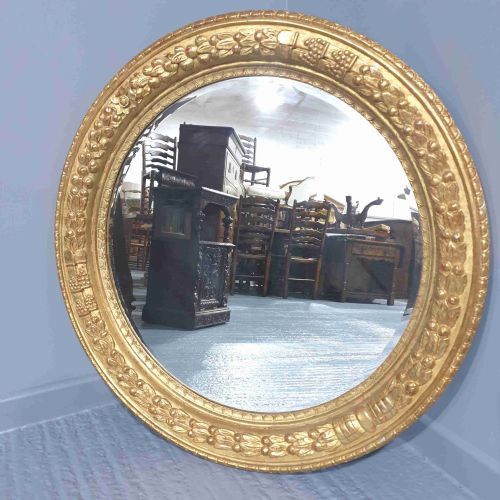 Large Round Gilt Mirror