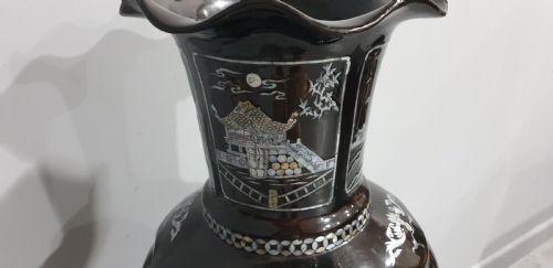 fig 1. Outstanding Oriental Floor Vase on Stand