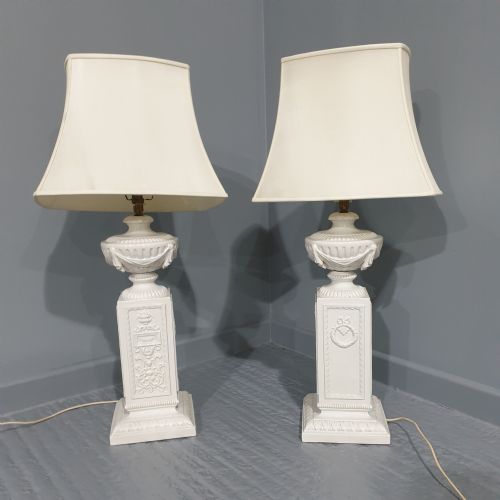 Large Pair Porcelain Table Lamps