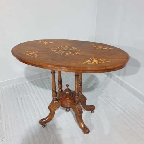 Victorian Walnut Inlaid Table