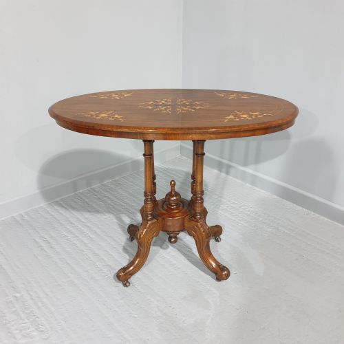 fig 1. Victorian Walnut Inlaid Table