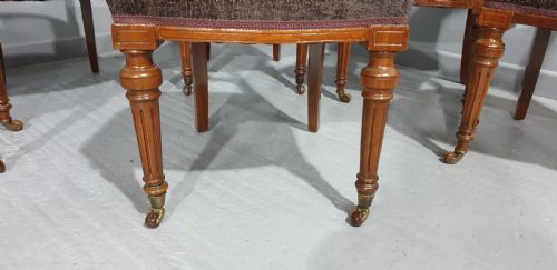 SET SIX ENGLISH WALNUT DINING CHAIRS - ADDITIONAL PHOTO 2