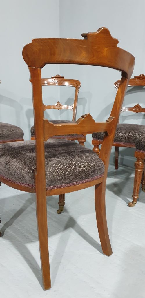 SET SIX ENGLISH WALNUT DINING CHAIRS - ADDITIONAL PHOTO 6