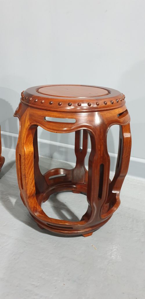 PAIR ORIENTAL TEAK SEATS - ADDITIONAL PHOTO 1