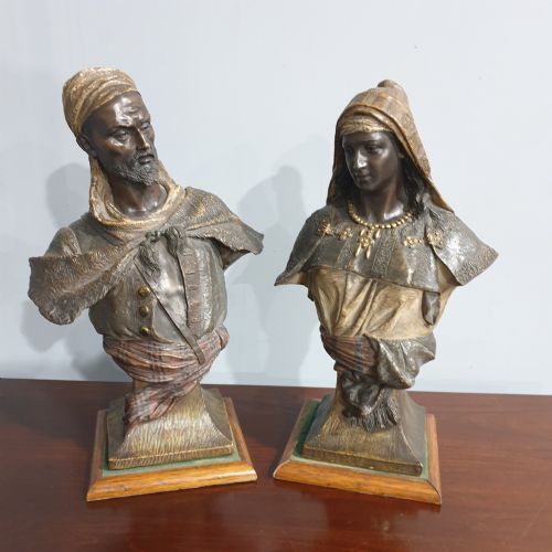 Superb Pair Goldscheider Busts