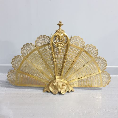 Early C20th Brass Peacock Screen