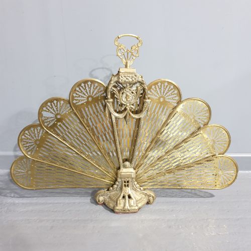 Victorian Brass Peacock Fire Screen