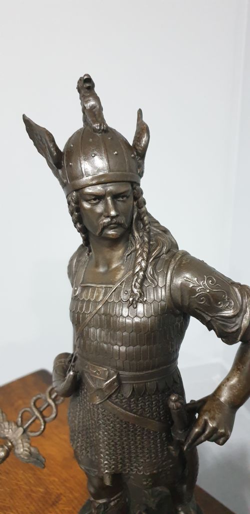 PAIR LARGE SPELTER FIGURES - ADDITIONAL PHOTO 3
