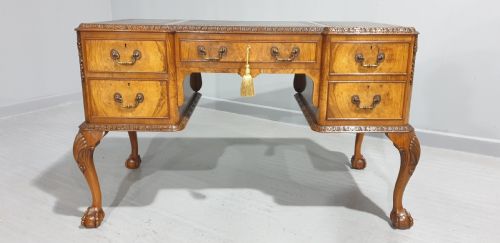 fig 1. Top Quality Burr Walnut Writing Desk