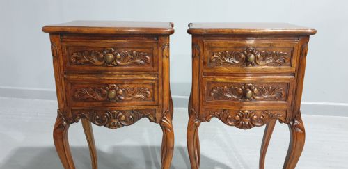 SUPER PAIR FRENCH MAHOGANY BEDSIDE CHEST OF DRAWERS - ADDITIONAL PHOTO 1