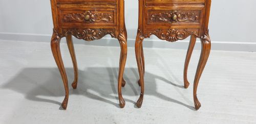 SUPER PAIR FRENCH MAHOGANY BEDSIDE CHEST OF DRAWERS - ADDITIONAL PHOTO 2