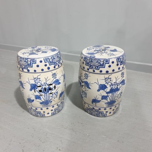 Pair Oriental Ceramic Garden Seats