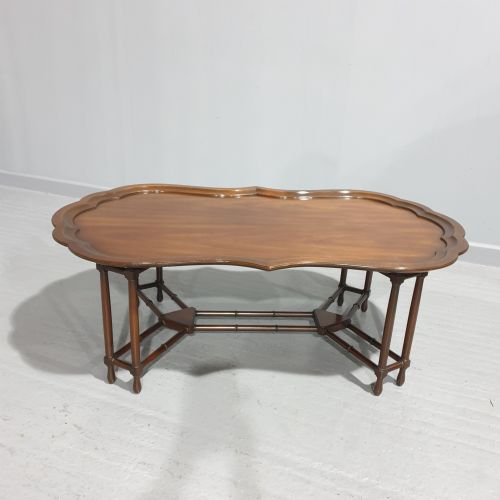 Unusual Tray Topped Mahogany Coffee Table