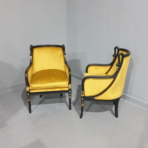 fig 1. Wonderful Pair French Empire Chairs