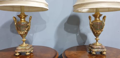 fig 1. Wonderful Pair French Marble Table Lamps