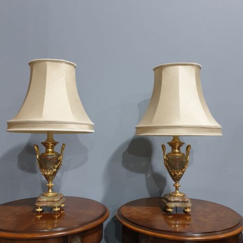 Wonderful Pair French Marble Table Lamps