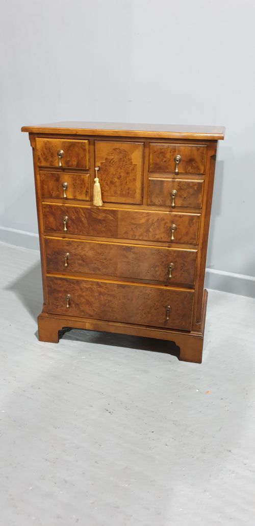 fig 1. Superb Yew Wood Chest of Drawers