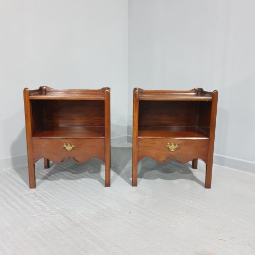 Super Pair Georgian Mahogany Bedside Cabinets