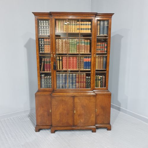 Wonderful Breakfront Walnut Bookcase
