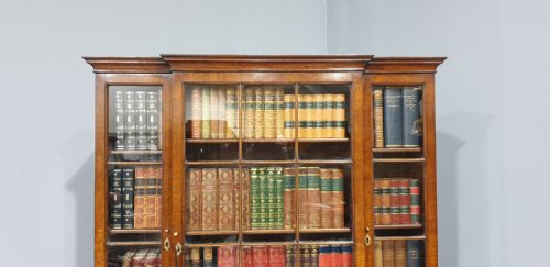 fig 1. Wonderful Breakfront Walnut Bookcase